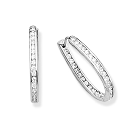 Inside/Outside Oval Sterling silver Hoops - Click Image to Close